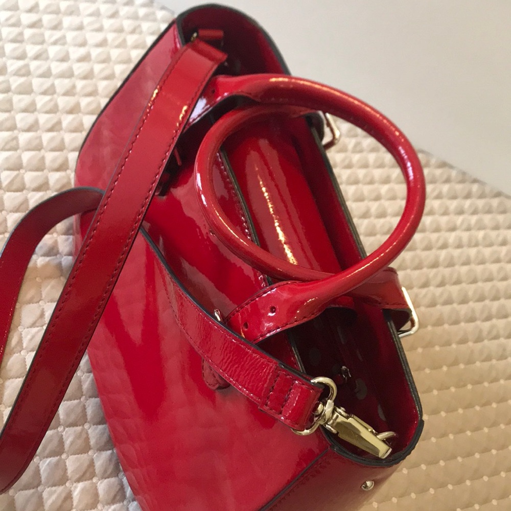Kate Spade Carlisle Street Sylvie Handle Bag in Red patent w/ long strap. NWT - Picture 11 of 13